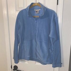 Columbia Medium Fleece Jacket Womens Blue Zip Up Interchange Core Long Sleeve Lg